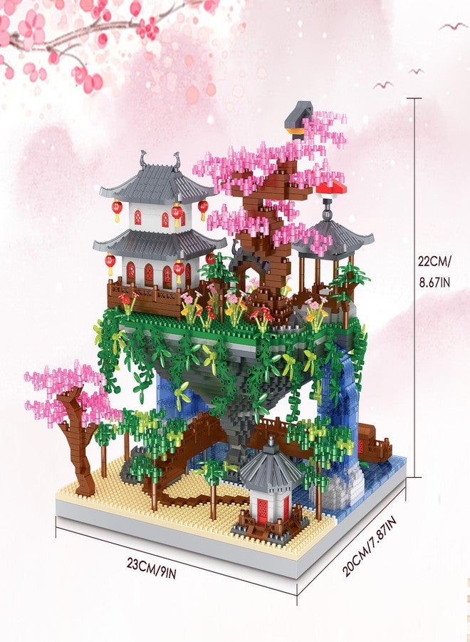 Kitoyz Cherry Blossom Bonsai Tree Building Set, Chinese Architecture of Peach Blossom Micro Mini Building Blocks Set, Japanese Sakura Tree House Building Kit, for Kids Adults (3220 PCS) - Image 2